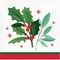 Party Central 2-Ply Holly and Mistletoe Christmas Beverage Napkins - 5" - Club Pack of 192